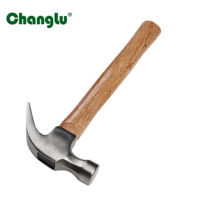 Professional Factory Custom Made fine polishing carbon steel wooden Handles claw hammer